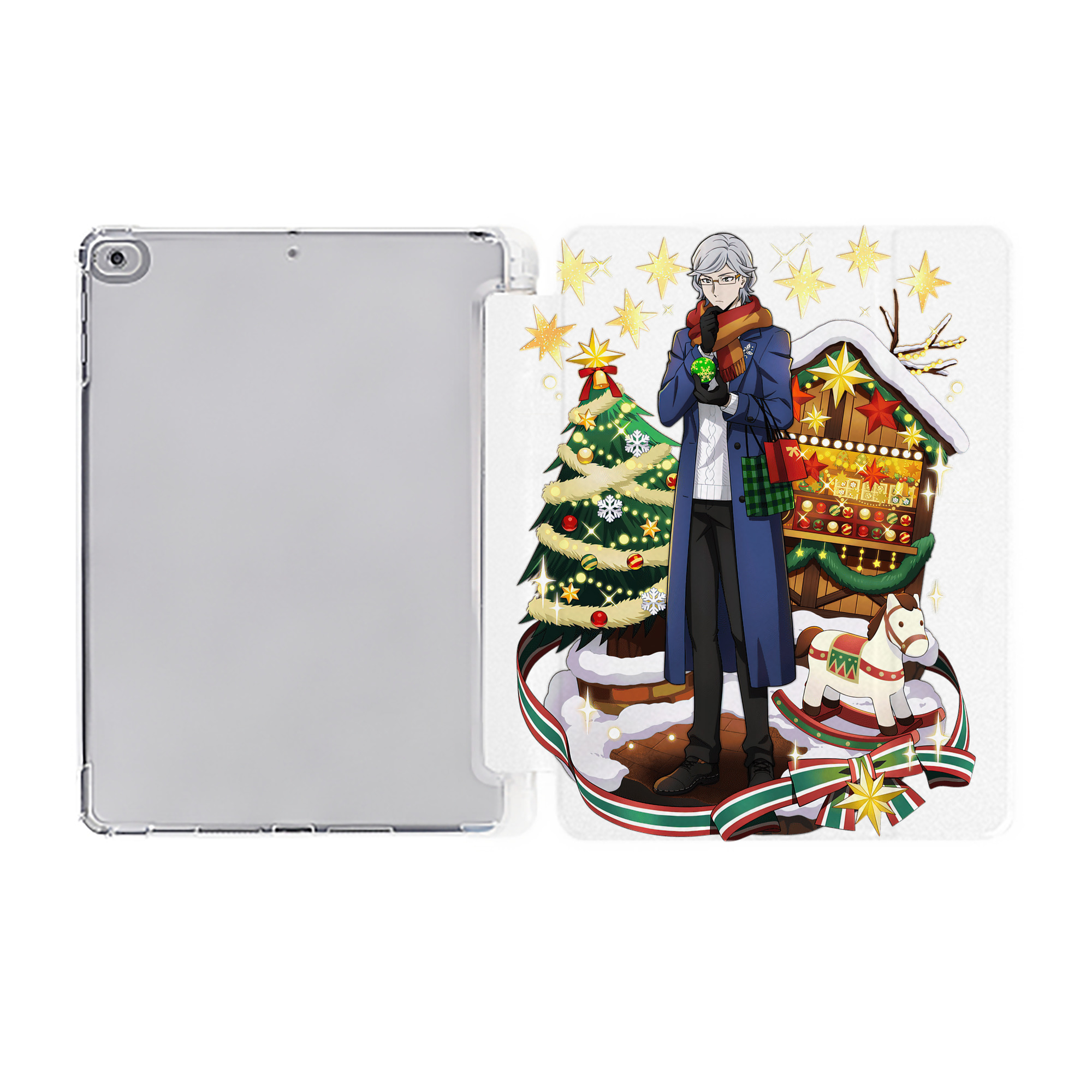 （画像用） 文豪ストレイドッグス Bungo Stray Dogs IPad ケース ペン収納付き 三つ折りスタンド PUレザー×シリコン 対応機種9.5/10.5/10.9インチ